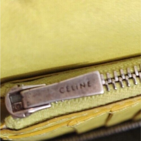 Céline Calfskin Long Zipper Wallet-Black And Yellow-used-*See Photos* CoA - Picture 5 of 16